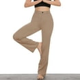 thumbnail image 1 of Horkkom Casual Pants for Women Elastic Waist with Pockets Yoga Pants Casual Solid Color Athletic Workout Pants, Gifts for Women, 1 of 8