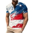thumbnail image 1 of Savings Independence Day Shirts For Men，Summer Men's Henley Neck Short Sleeve Tee Button Down Shirts Usa Flag Star Stripe Tops Pullover Sweater Blouses Ultra Soft T-Shirts, 1 of 5