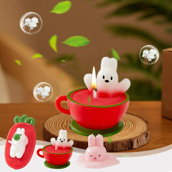 Savings Kcavykas Bunny Shaped Scented Candles, Decorative Easter Candles for Home, Bathroom, and Bedroom Spring Holiday Table Decor Time-Limited Price Slashes & Steals