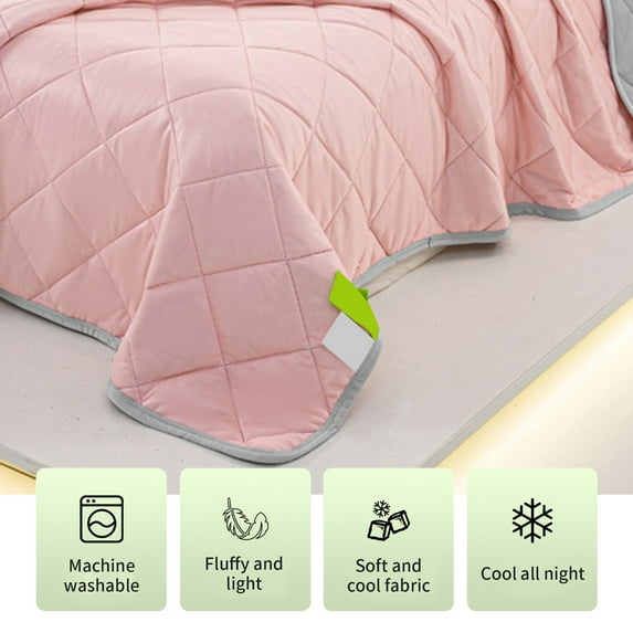 Kcavykas Lightweight Throw Blanket Silk Fiber Cooling Comforter, Breathable Summer Quilt for Gift, Dorm, or Bedroom Use in Hot Weather Limited-Time