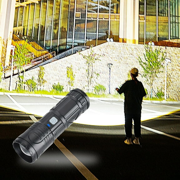 Kcavykas Strong Light Telescopic Plastic LED Flashlight, Long Range White Laser Tail Light, Portable Outdoor Torch Holiday Gift Ideas & Budget Picks