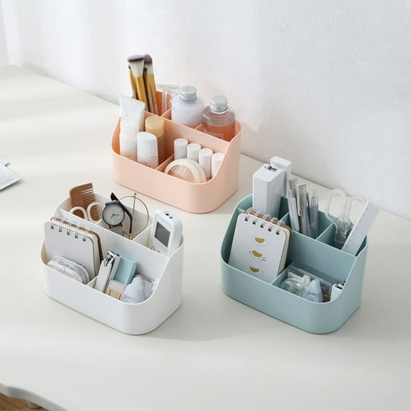 Kcavykas Toy Organizer Storage Box Plastic Desktop Storage Organizer Box Multifunctional Office Cosmetic Tray with Compartments for Daily Classification Gift