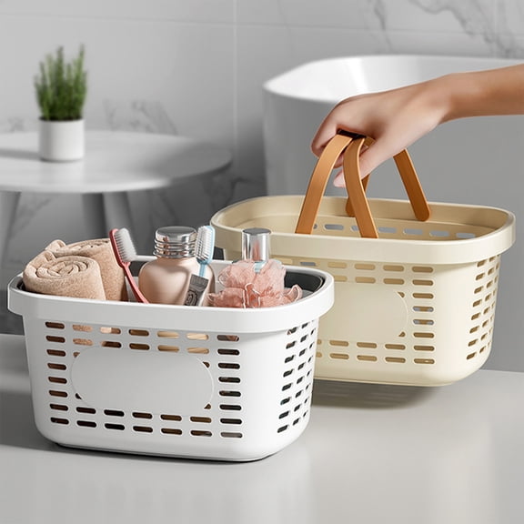 Kcavykas Laundry Room Organization Household Plastic Sundries Storage Basket Desktop Cabinet Rectangular Small Basket Home Transparent Bathroom Storage Basket On-trend Low Spend