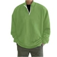 thumbnail image 1 of Savings Men's Solid Pullover Sweatshirts Quarter Zip Stand Collar Tops with Long Sleeves Workout Casual Track Sweatshirts Green,3XL, 1 of 6