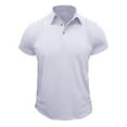 thumbnail image 1 of Men's Ultra Soft Short Sleeve Tops Buttons Lapel V Neck Cotton Comfort Casual Shirts Slim Fit Activewear Tees White,L, 1 of 6