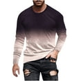thumbnail image 1 of Savings Mens Gradient Color Long Sleeve T Shirts Crewneck Comfy Plus Size Tops Pullover Shirts Casual Cotton Blouses Tees Khaki,4XL, 1 of 6
