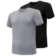 thumbnail image 1 of Mens T-shirts 2 Pack Short Sleeve Crew Neck Ultra Soft Cotton Tee Shirt Multipack Cozy Undershirts Basic Top (S, Gray 03), 1 of 2