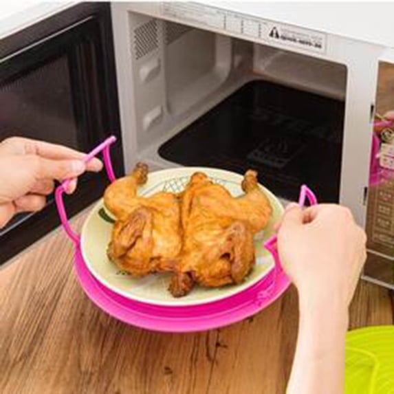 Microwave Folding Tray,Microwave Multipurpose 4 in 1 Tray Stand Rack,Splatter Guard Carry Tray Stacking Shelf,Kitchen Dish Steamer Microwave Steamer Tray, Microwave Tray Heating Layered Rack