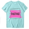 thumbnail image 1 of Mother's Day Shirts Women Casual Mom Short Sleeve Crewneck Tunic Tee Loose Mama Graphic Tops (2XL, Blue), 1 of 3