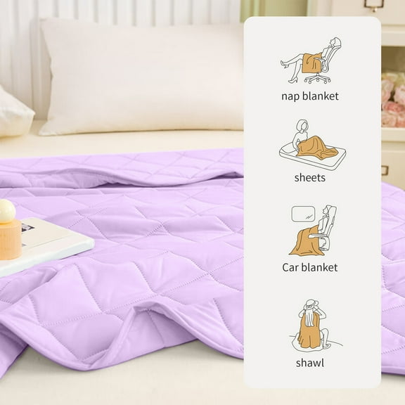 Nsxcdh Cooling Bed Cover,Washable Air Conditioner Quilt,Summer Thin Comforter,Soft Fiber Blanket,Breathable Bedding for Nighttime Cooling