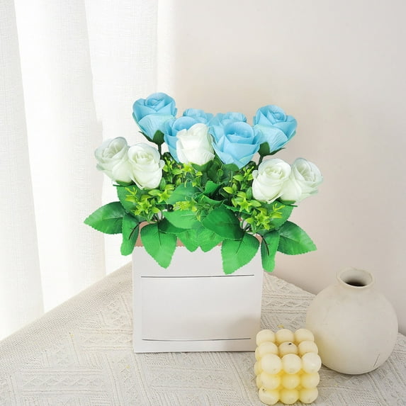 Nsxcdh Fake Pomegranate Bouquet Six-Head Artificial Rose Floral Display Dining Table Centerpiece Realistic Home Decor Accent Low-Maintenance Room Upgrade