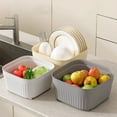 thumbnail image 1 of Savings Nsxcdh Plastic Kitchen Organizer Basket with Drain Holes, Space-Saving Food Storage Bin for Vegetables, Multi-Purpose Easy-Clean Container Gift, 1 of 7