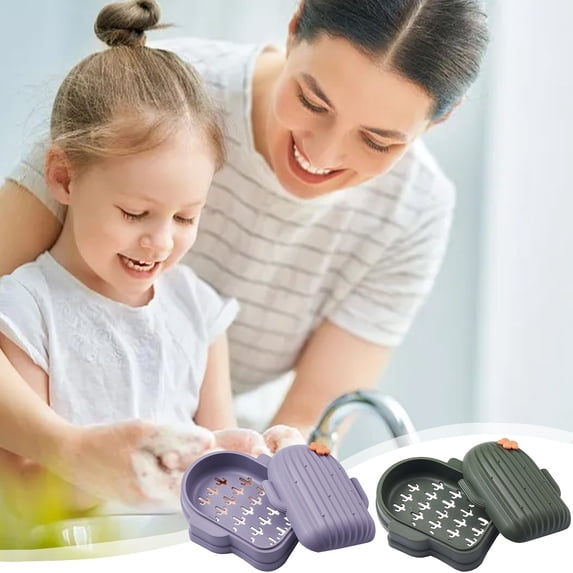 Nsxcdh Portable Soap Dish with Drainage Tray,Compact Bathroom and Kitchen Soap Holder,Easy to Clean Travel Soap Container with Strong Plastic Material Seasonal
