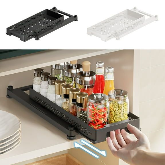 Nsxcdh Pull-Out Under Sink Kitchen Storage Shelf Multi-Layered Organizer for Bathroom and Spice Storage Space Saving Solution