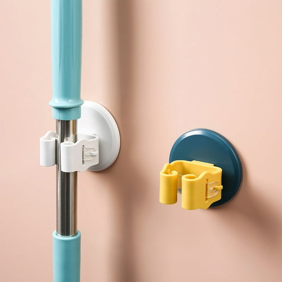 Nsxcdh Wall Mounted Mop and Broom Holder Rack,No-Punch Storage Hanger Clip for Cleaning Tools in Garage,Laundry or Bathroom