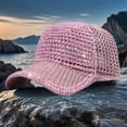 thumbnail image 1 of Nsxcdh Women Studded Rhinestone Crystals Ponytail Mesh Baseball Cap,Shiny Bling Casual Sports Cap,Adjustable Breathable Sun Hat, 1 of 6