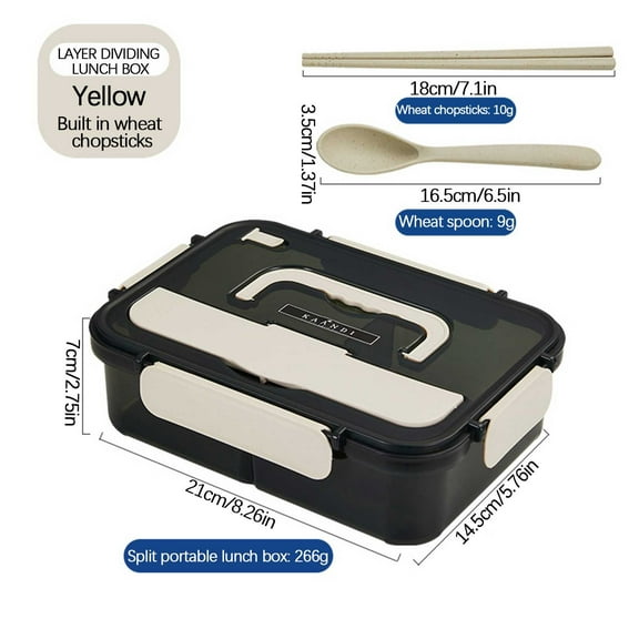 Savings Oefntac Lunch Box for Men Rectangular Four-button Plastic Lunch Box Microwaveable Student Lunch Box Office Worker Portable Tableware Lunch Box