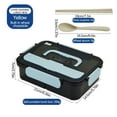 thumbnail image 1 of Savings Oefntac Lunch Box for Men Rectangular Four-button Plastic Lunch Box Microwaveable Student Lunch Box Office Worker Portable Tableware Lunch Box, 1 of 5