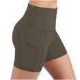 thumbnail image 1 of Fashion Olyvenn Biker Shorts Women with Pockets High Waisted Soft Tummy Control Workout Shorts for Yoga Athletic Gym Army Green XXL, 1 of 5
