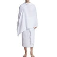 thumbnail image 1 of Fashion Olyvenn Men's Ihram Towel Set for Hajj Umrah 2 Piece White Terry Cloth Ihram with Tassels White Free Size, 1 of 9