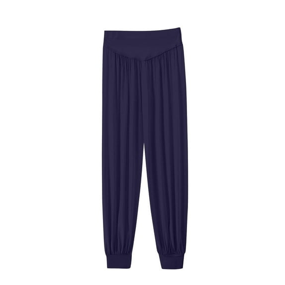 Fashion Olyvenn Modal Athletic Harem Pants for Womens Wide Leg Comfy Dance Pant Workout Yoga Joggers Sweatpants Sweat Pant Loungewear Navy XL