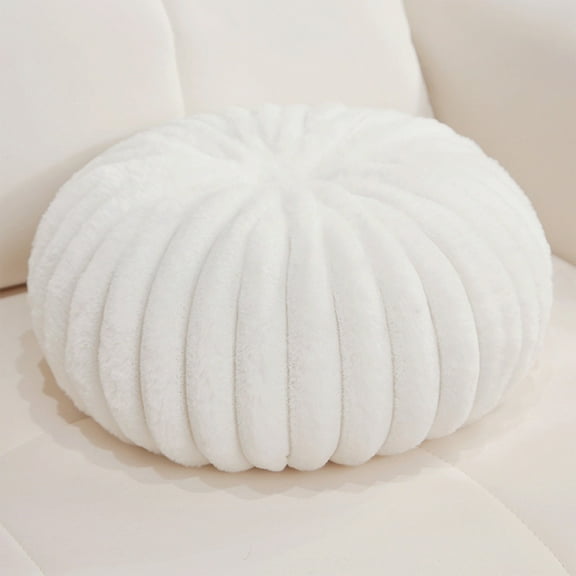 Pillows Cushions for Couch,Round Plush Striped Round Couch Throw Pillow,Pleated Pumpkin Shaped Cushion for Sofa,Floor Pillow Cushion,Velvet Thick Home Decoration Gifts