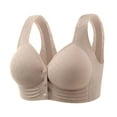 thumbnail image 1 of Trendy SMihono Front Closure Bras for Seniors Gather Wireless Push Up Daisy Bras Plus Size Support Everyday Breathable Comfortable Sleep Bra Khaki 42, 1 of 8