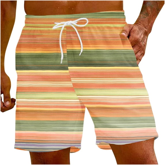 Savings SMihono Men Summer Drawstring Shorts Elastic Waist Solid Color High Waist A-Line Shorts Loose Fit Beach Shorts with Pockets Multicolor 6