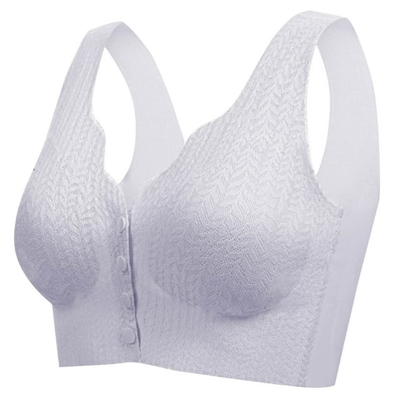 Stylish SMihono Seamless Front Closure Mastectomy Bra Comfy Bra Pocket Breast Prosthesis Breast Forms Bralette Daily Bra Light Blue L