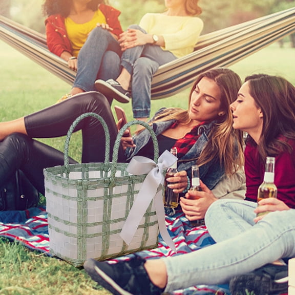 Shopping Basket Plastic Handbag Beach Bag Food Container Womens Handbag Sundries Container Shopping Urban Bag Shopping Bag for Vegetables Storage Container Toy Organizer