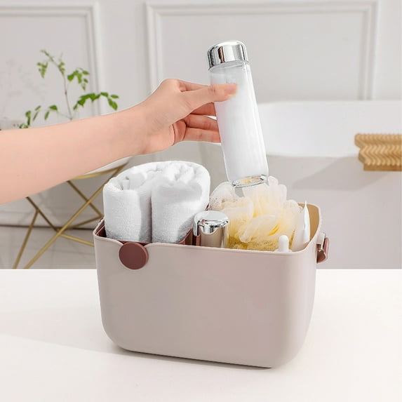 Savings Shower Caddy Basket, Portable Large Capacity Thickened Plastic Organizer Storage Tote with Handles Drainage Toiletry Bag Bin for Bathroom, Laundry Room Organization