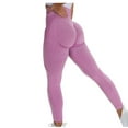 thumbnail image 1 of Stretch Leggings for Women High Waist Yoga Pants Butt Lifting Skinny Workout Gym Leggings Skinny Full Length Tights Pants Hot Pink,L, 1 of 6