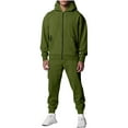 thumbnail image 1 of Savings Sweatsuits for Men 2 Piece Tracksuit Sets Full Zip Hoodie Sweatpants Casual Sports Jogging Suits Army Green,3XL, 1 of 6