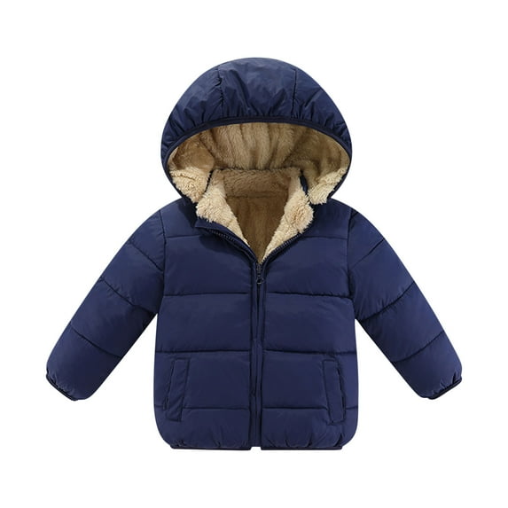 Savings Toddler Kids Boys Girls Cute Solid Color Plush Cute Winter Thick Casual Keep Warm Hooded Coat Jacket 50% Off Clear!
