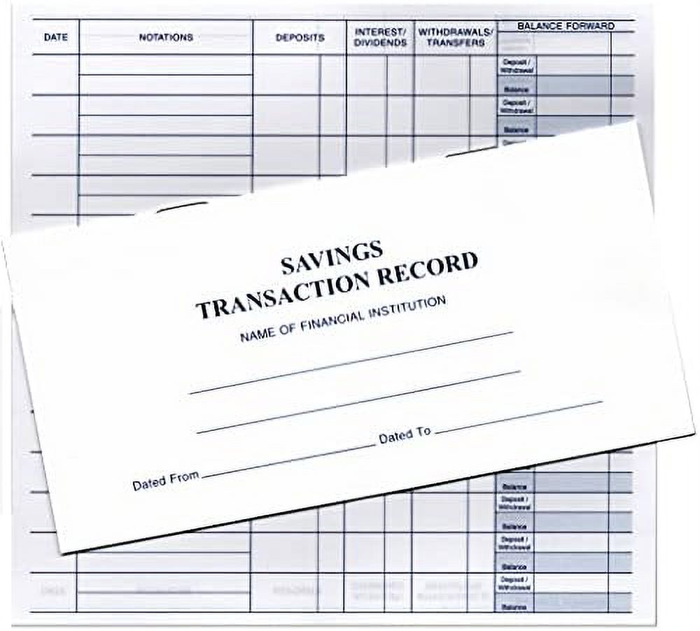 Savings Transaction Record Register (10 Registers)