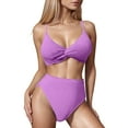 thumbnail image 1 of UTSJKR Bikini Sets for Women Cheeky Bikini Swimsuits Sexy Bathing Suits 2Pc High Waisted Cute Swimwear Push Up Bikini Purple M, 1 of 4