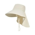 thumbnail image 1 of UTSJKR Sun Hats for Women with Neck Flap Ponytail Hole Women Sun Hats Rollable UV Protection Fishing Hats Wide Brim UPF 50+ Beige, 1 of 6