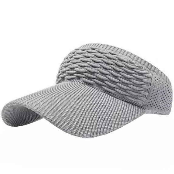 Savings UTSJKR Sun Visor Hats, Wide Brim Sun Hats with UV Protection, Knitted Running Visors for Women - Ponytail Friendly, Quick Drying Gray