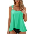 thumbnail image 1 of UTSJKR Women Ruffle High Waisted Tankini Swimsuit Tummy Control Bathing Suit 2025 Flowy Loose Fit Tankini Top with Bikini Bottom Army Green XL, 1 of 7