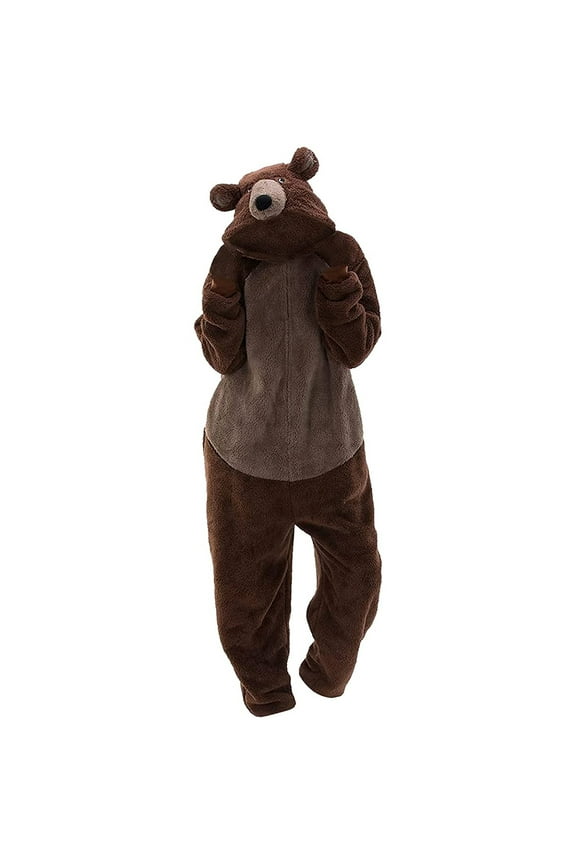 Savings Unisex Adult Bear Sleepwear Onesie Winter Pocket Loose Funny Thicken Pajamas
