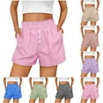 thumbnail image 1 of Shorts for Women, Women Fashion Spring And Summer Cute Comfortable Elastic Waist Casual Short Pants, 1 of 8