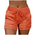 thumbnail image 1 of Womens Athletic Shorts Spring Summer Solid Color Pockets Yoga Drawstring Outwear Sports Shorts, 1 of 7