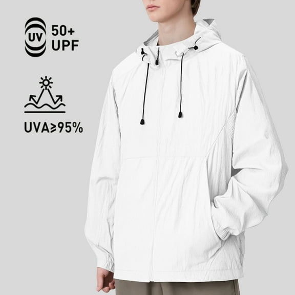 Men's Summer Breathable Sun Protection Clothing Outdoor Fitted Hooded Fishing Clothing Coat