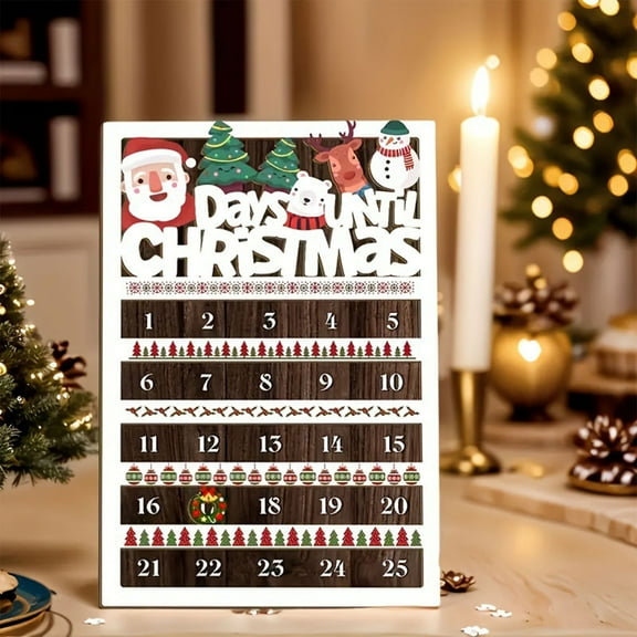 Savings Week karymi Christmas Countdown Ornaments Christmas Tree Hanging Wooden Christmas Countdown Advent Decoration Christmas Countdown Christmas Party Favors Savings Week up to 90% off