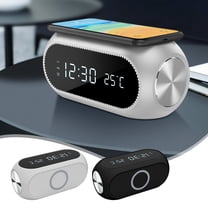 Wireless Charger, New 15W Wireless Charger Clock Alarm Clock Temperature High Power Wireless Charging HD Digital Display Multifunctional Desktop Wireless Charging