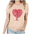 thumbnail image 1 of Women Valentine's Day Shirts Short Sleeve Crewneck Cute Graphic T-Shirts Casual Pullover Tunic Tops (S, A Khaki), 1 of 5