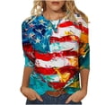 thumbnail image 1 of Savings Women's America Land of The Free Shirt 4Th of July Tee Shirts Round Neck Short Sleeve T-Shirt American Flag Graphic Tunic Blouses Dressy Causal Tunics Tops Loose Fit Summer Beach Clothes, 1 of 5