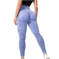 thumbnail image 1 of Women's High Waisted Breathable Hollow Mesh Slim Fit Stretchy Yoga Pants Butt Lifting Leggings Workout Capris Blue,L, 1 of 5