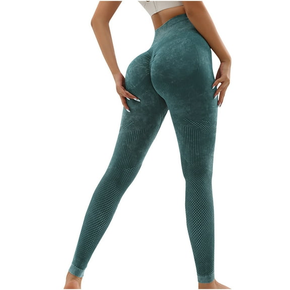Women's High Waisted Breathable Hollow Mesh Slim Fit Stretchy Yoga Pants Butt Lifting Leggings Workout Capris Green,S