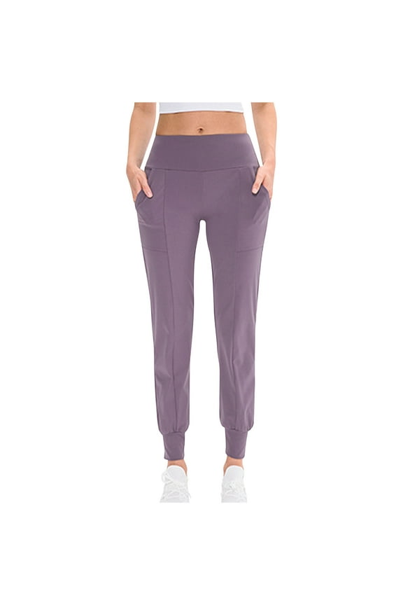 Women's Joggers Pants High Waisted Slim Fit Workout Pants Casual Solid Color Fitness Pants with Pockets Pink,XL
